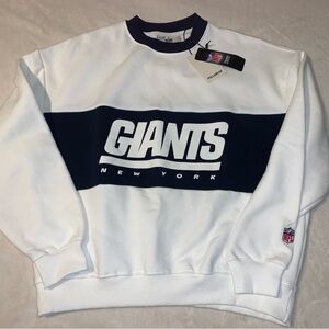 NFL Team apparel NY Giants White Blue Logo Pullover Pull & Bear Co Medium NWT